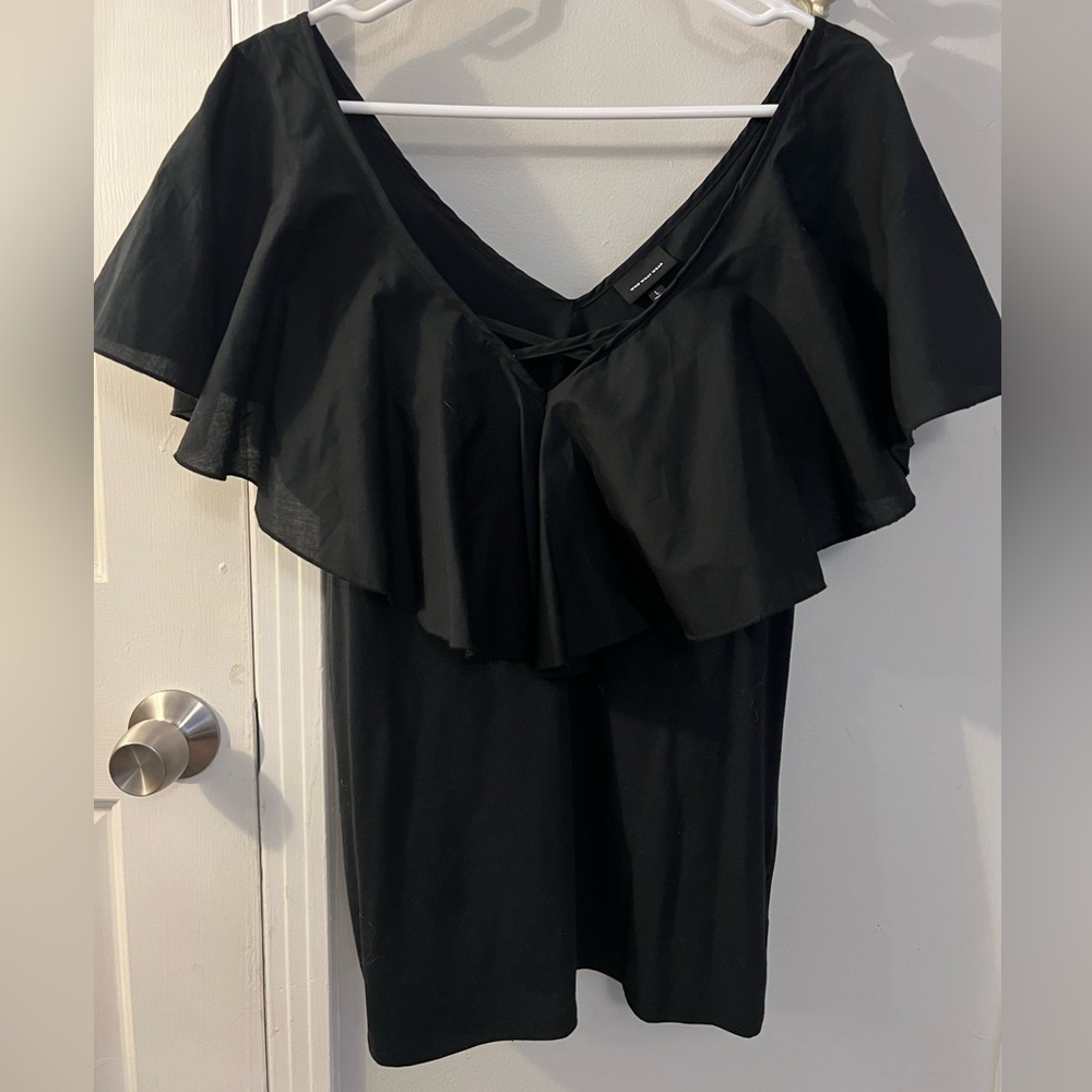 Black off the shoulder top